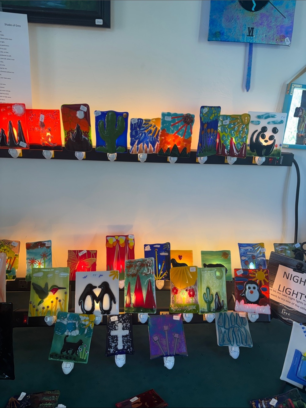 Fused glass night lights